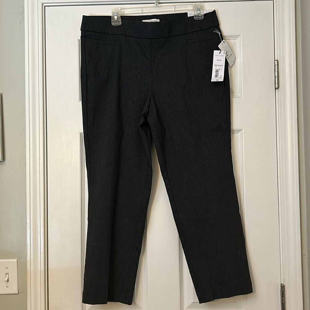 Liz Claiborne Charcoal, Heather, Gray Lisa straight leg 14 P short NWT